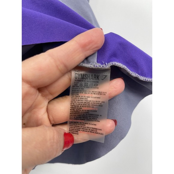GymShark Crop Asymmetrical Tank Top Gray Purple‎ Womens XS - Picture 4 of 6